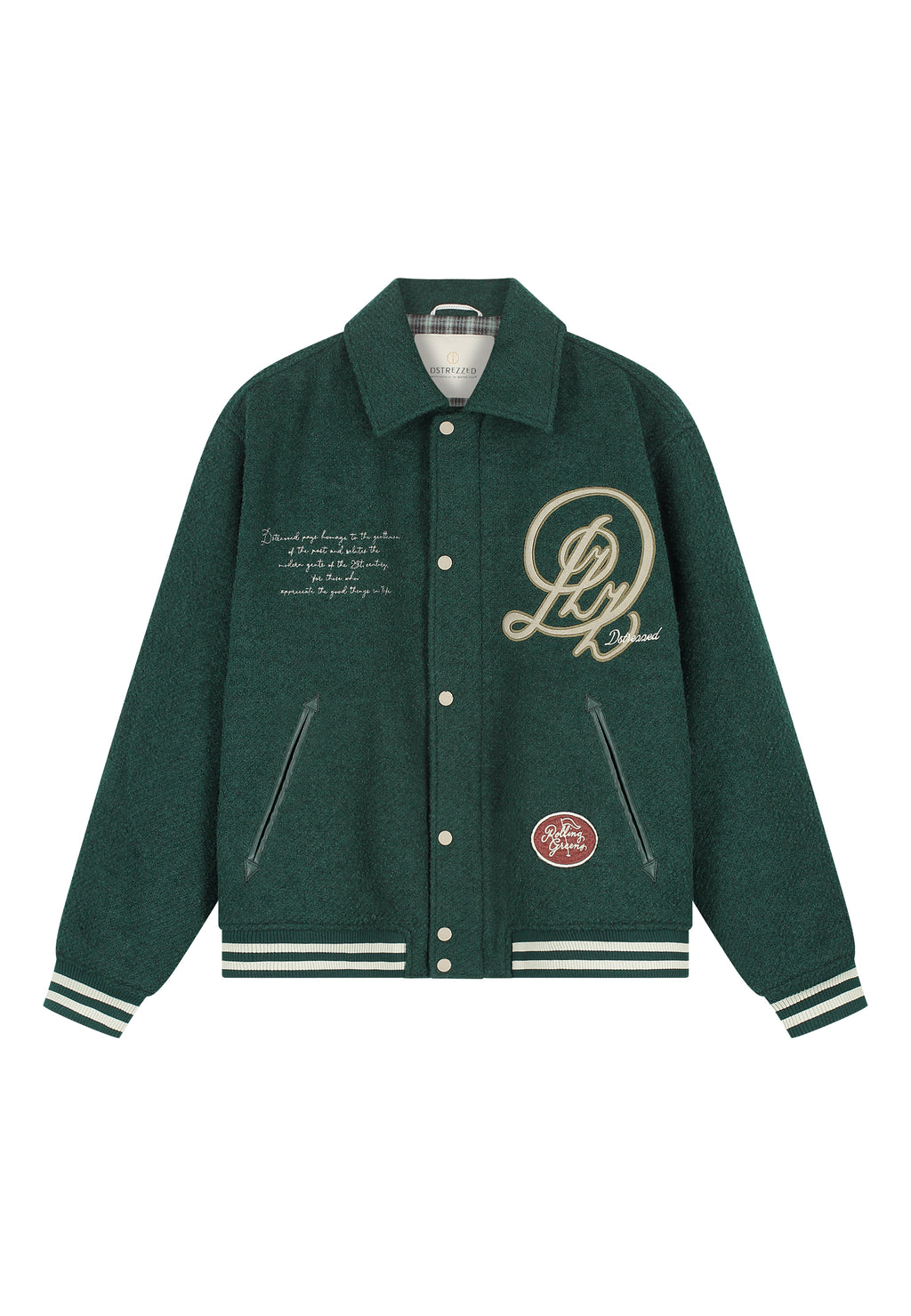 Dstrezzed varsity bomber jacket
