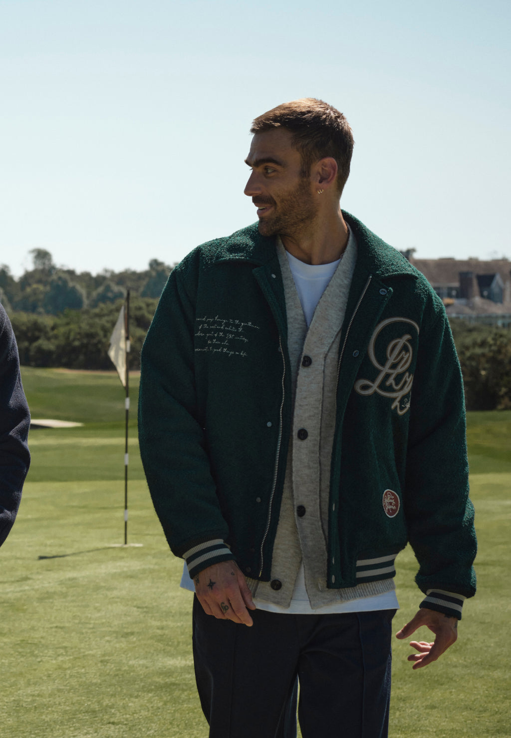 Dstrezzed varsity bomber jacket