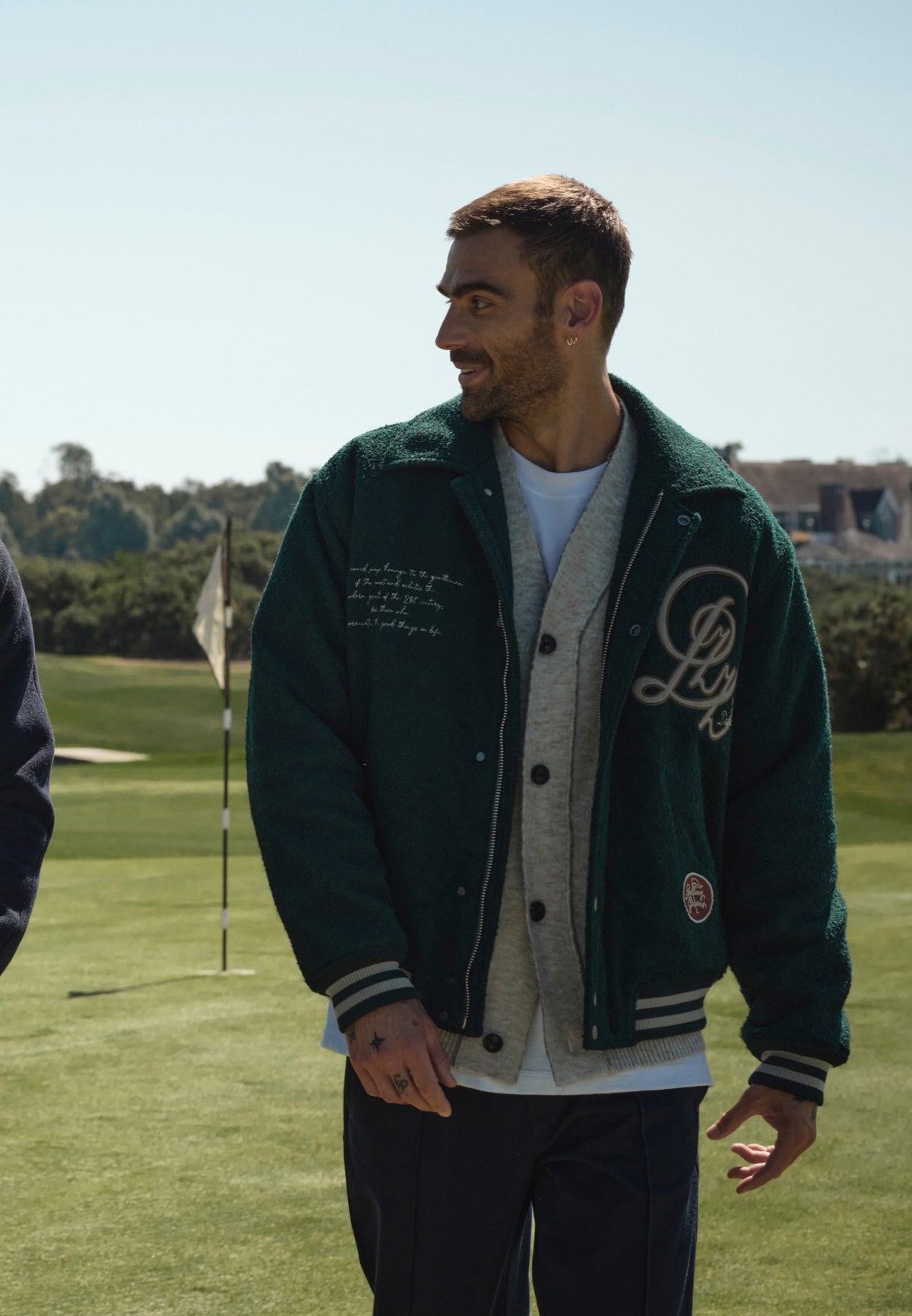 Dstrezzed varsity bomber jacket