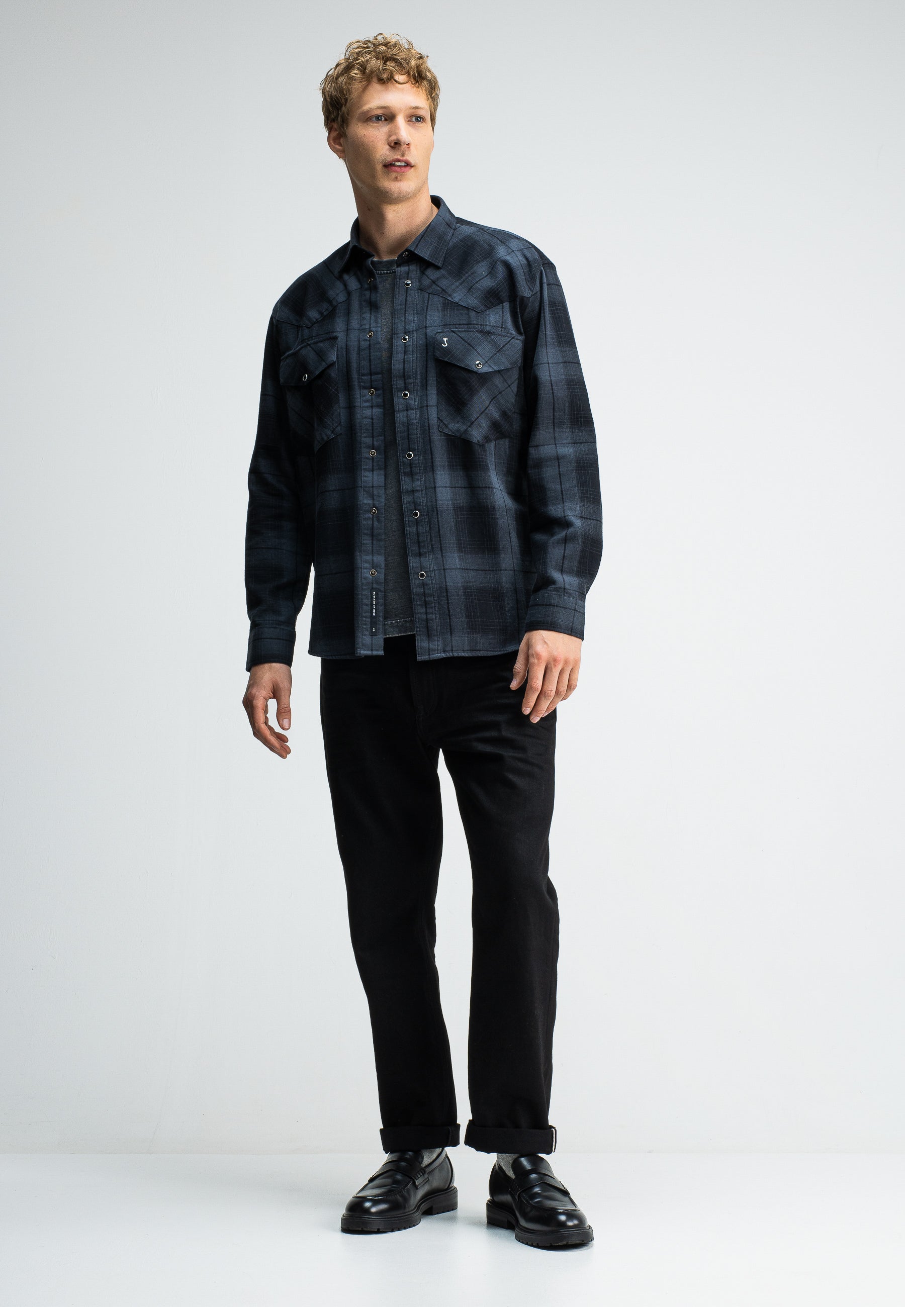 Butcher of blue Carter West Black Check Shirt