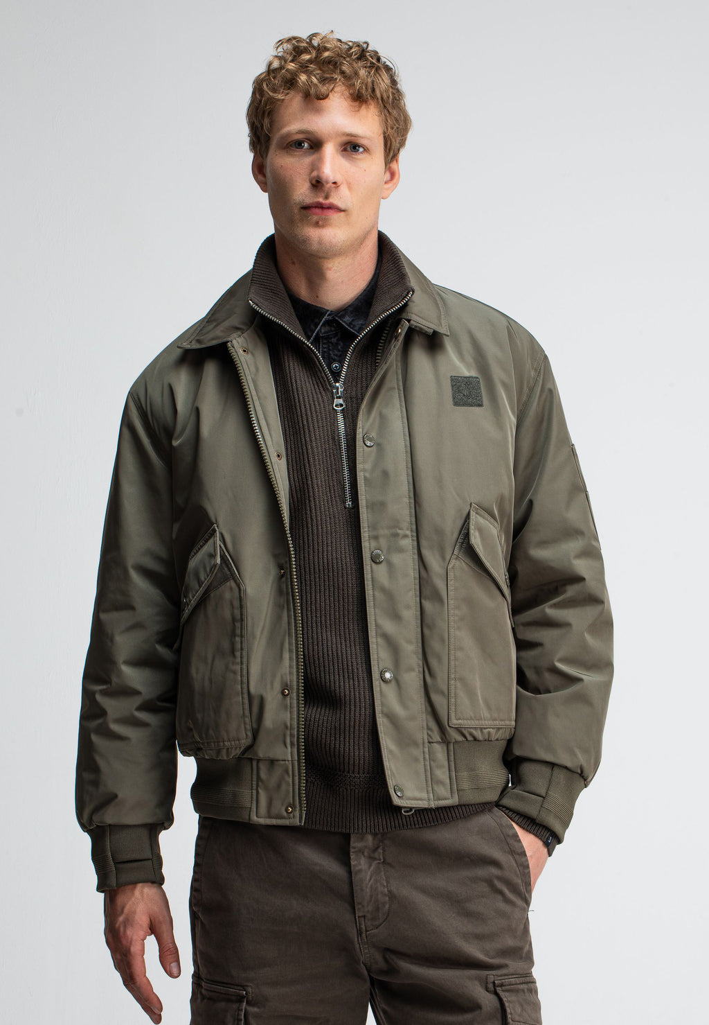 Butcher of blue Carlo Satin Flight Bomber