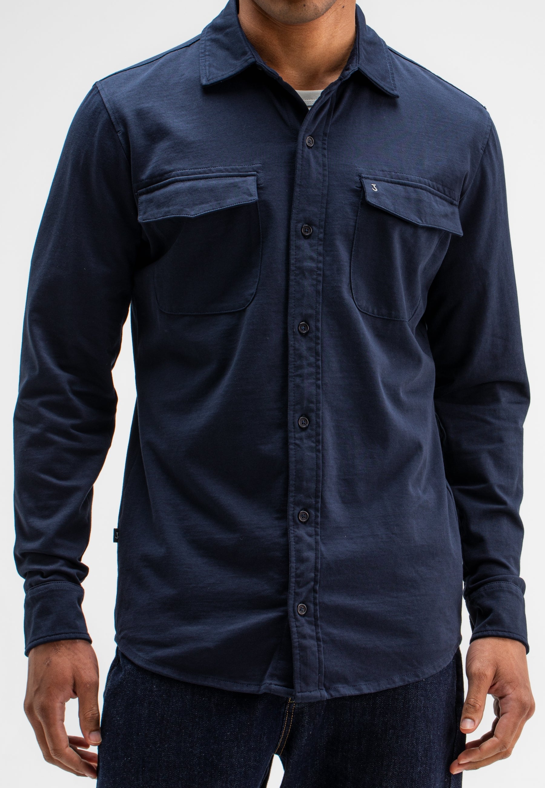 Butcher of blue Finn pocket jersey shirt