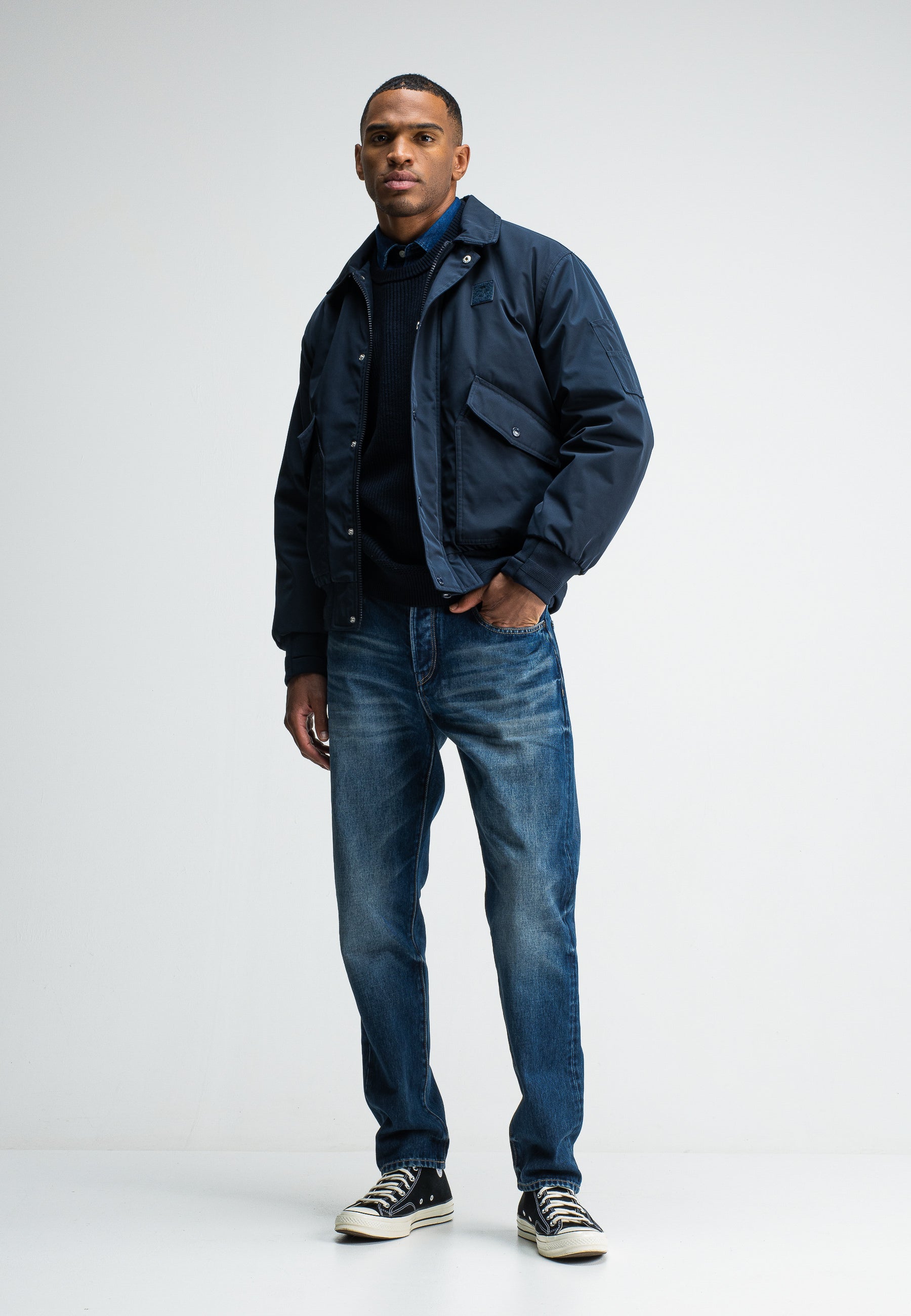 Butcher of blue Carlo Satin Flight Bomber