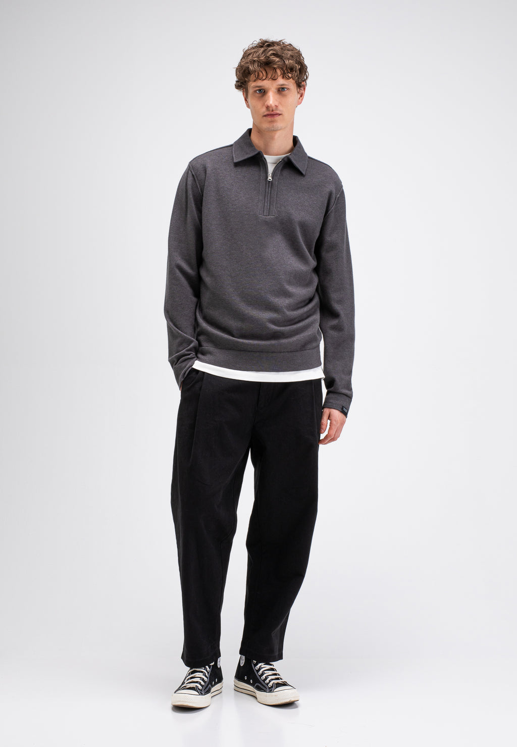 Butcher of blue Clifden zip polo