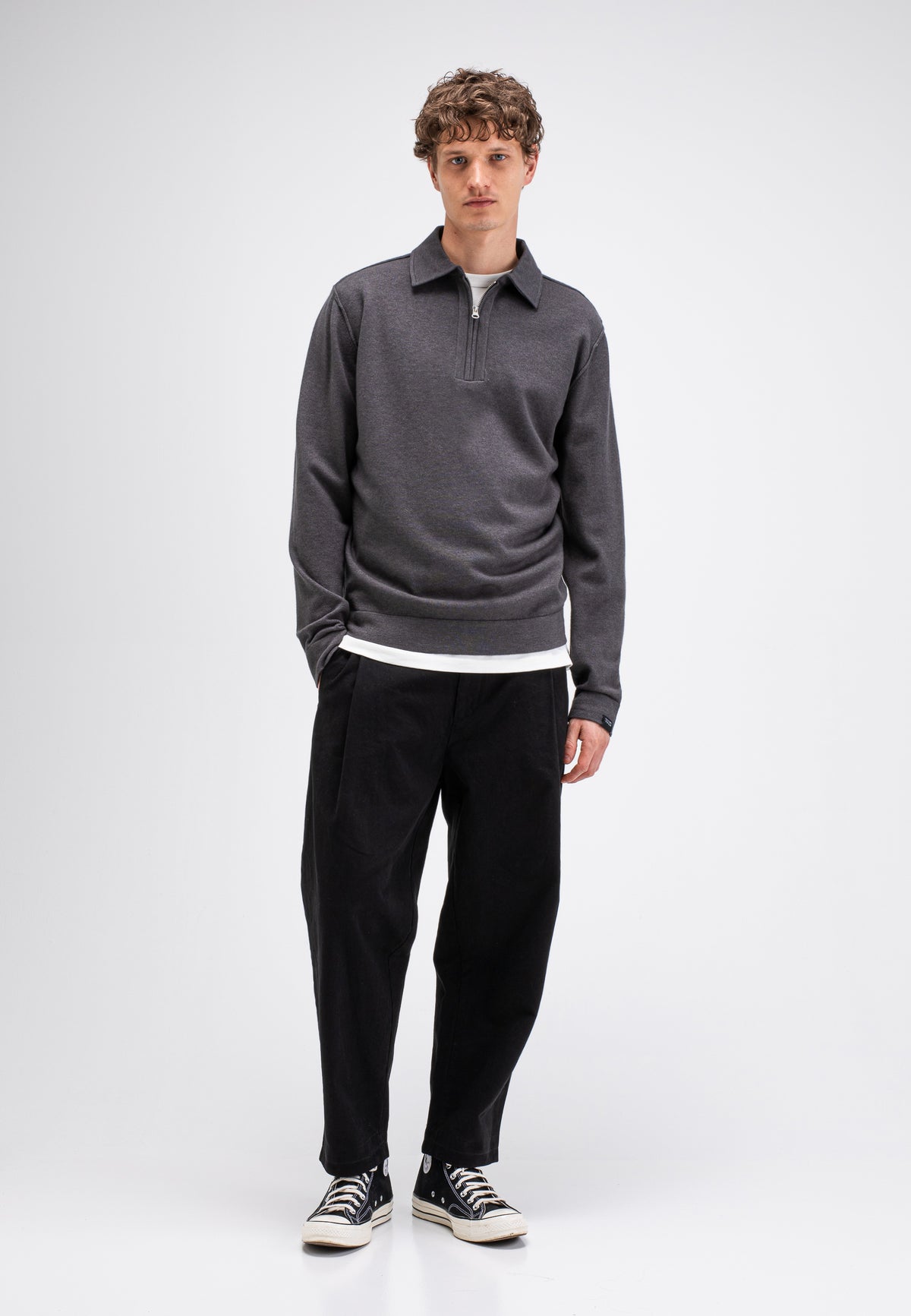 Butcher of blue Clifden zip polo