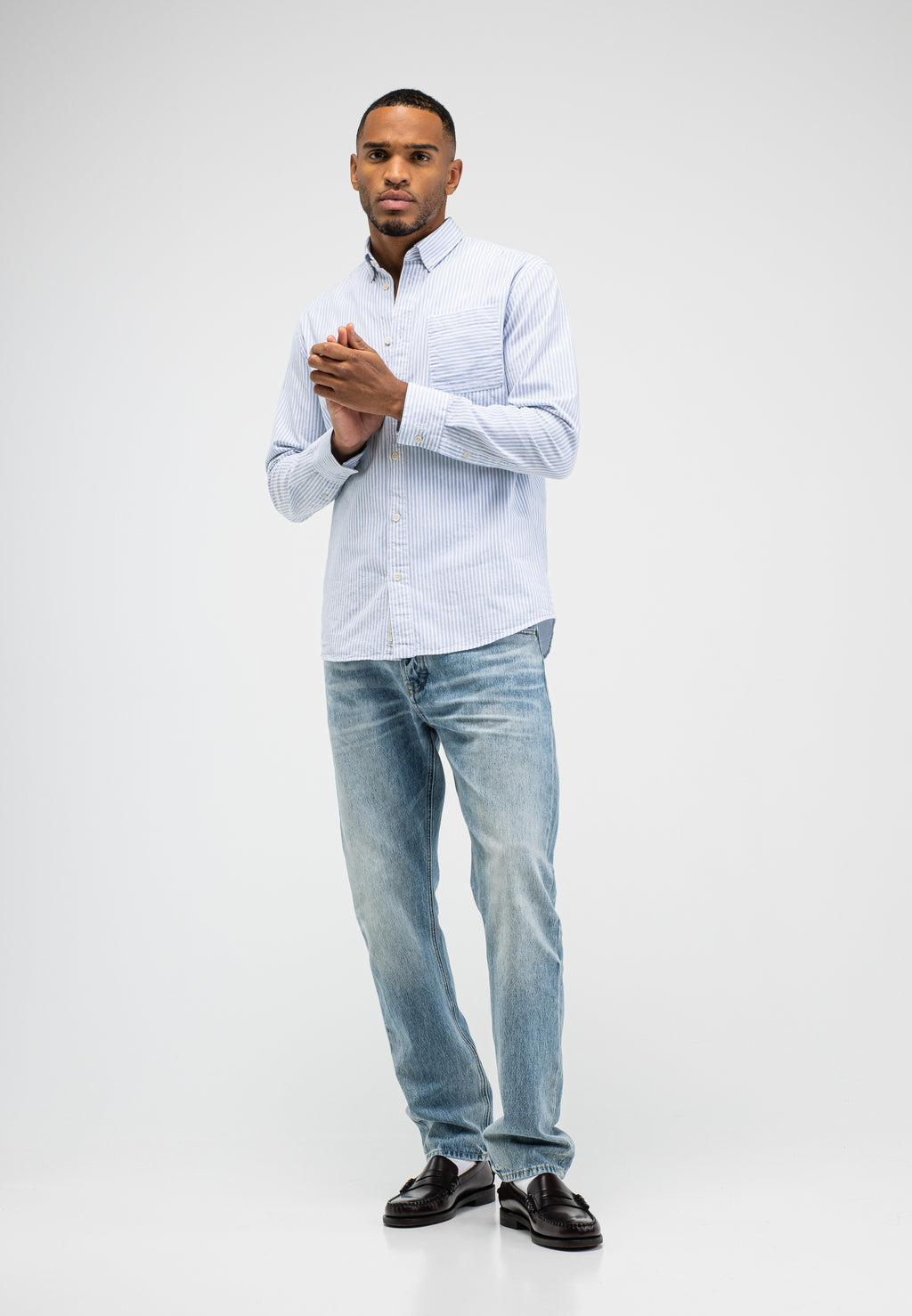 Butcher of blue Aidan stripe shirt