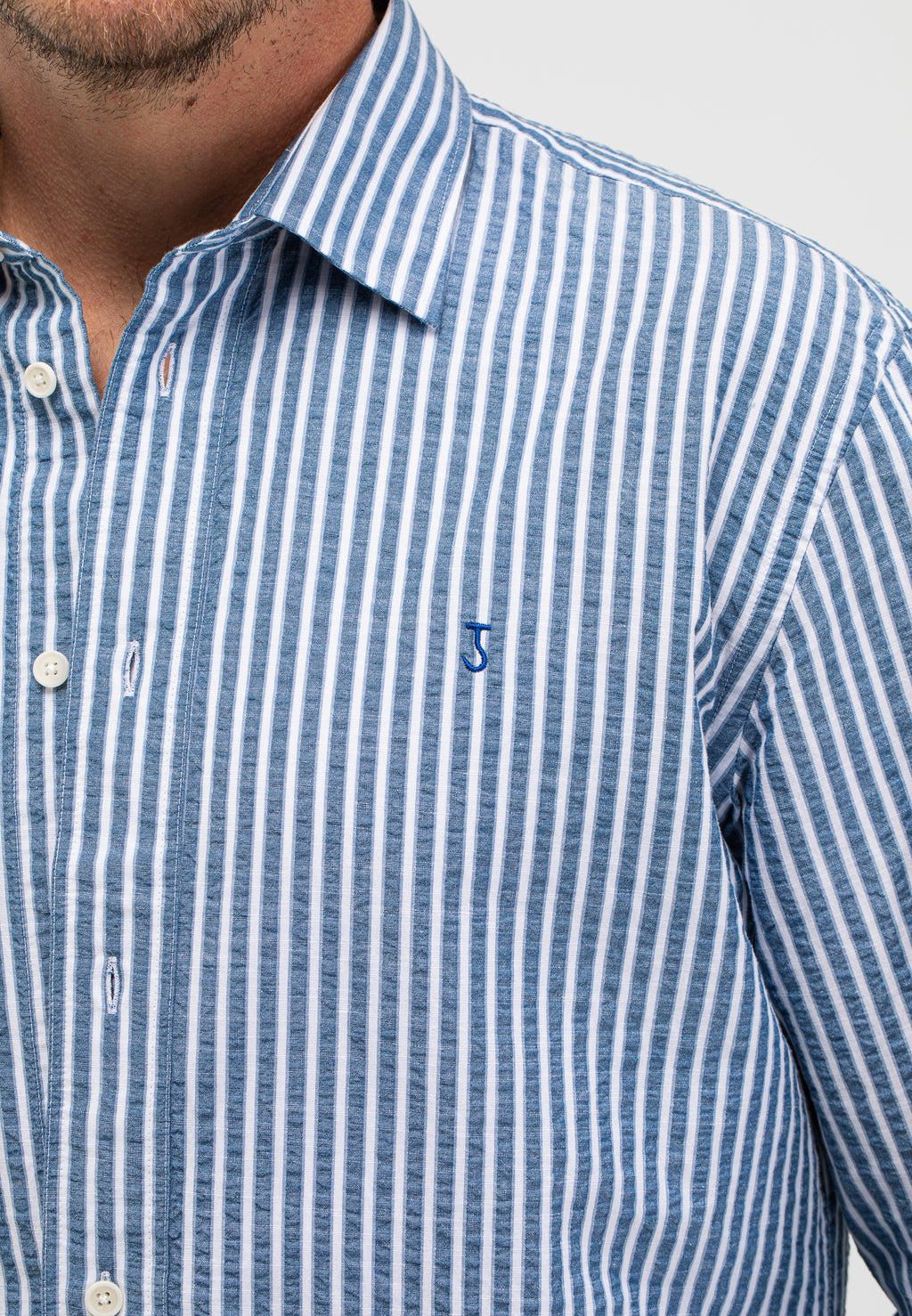 Bucther of blue neale stripe shirt